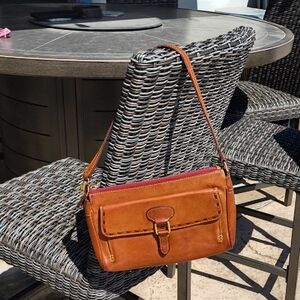 Elegant Brown Leather Shoulder Bag